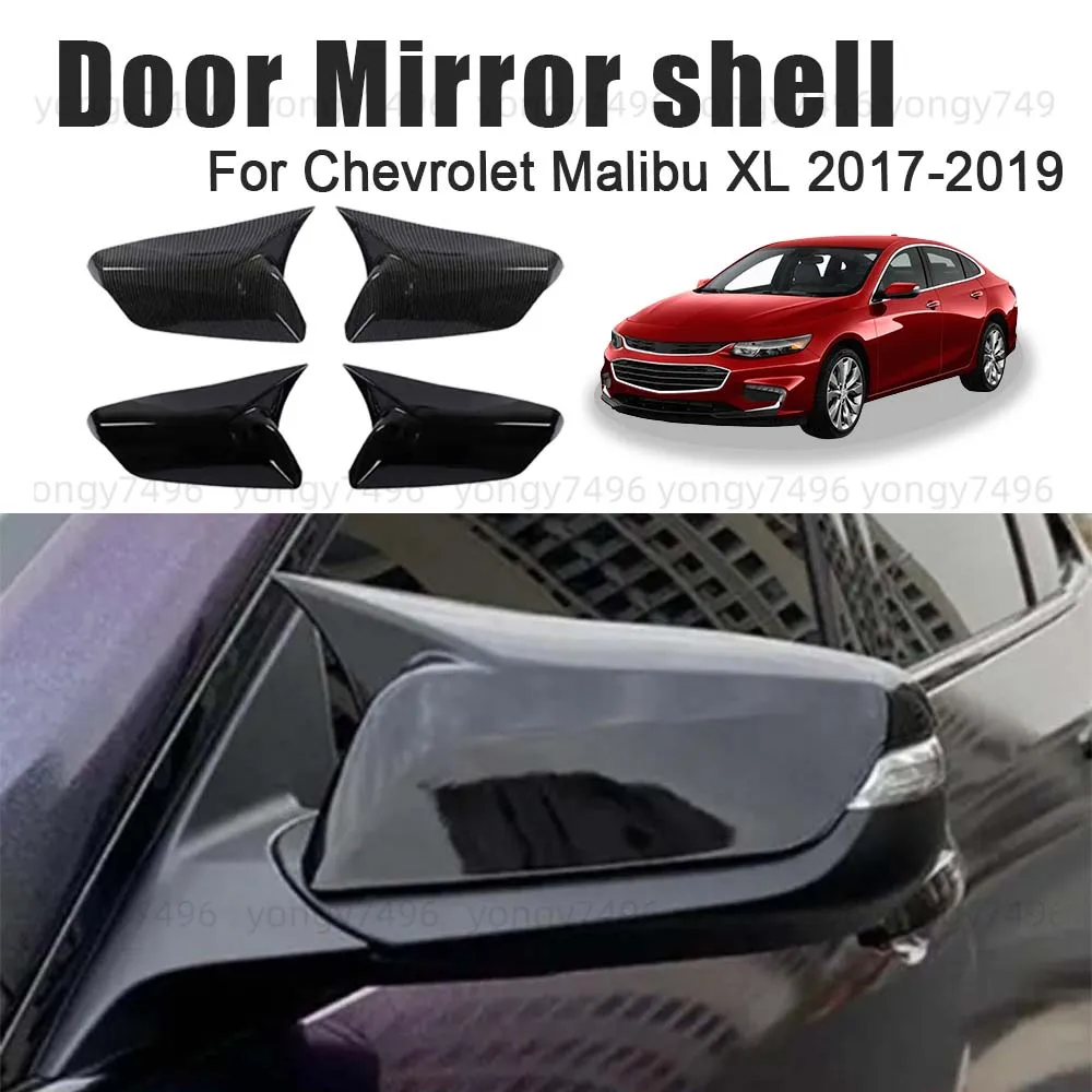 

Cars Accessories Glossy Black Carbon Fiber Door Mirror Shell For Chevrolet Malibu XL 2017 2018 2019 Protective Cover Replace