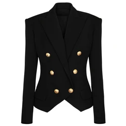 S-XXL Three Colors 2023 Fashion New Solid Double breasted Elegant Style Commuter Casual Women's Suit Coat Blazer