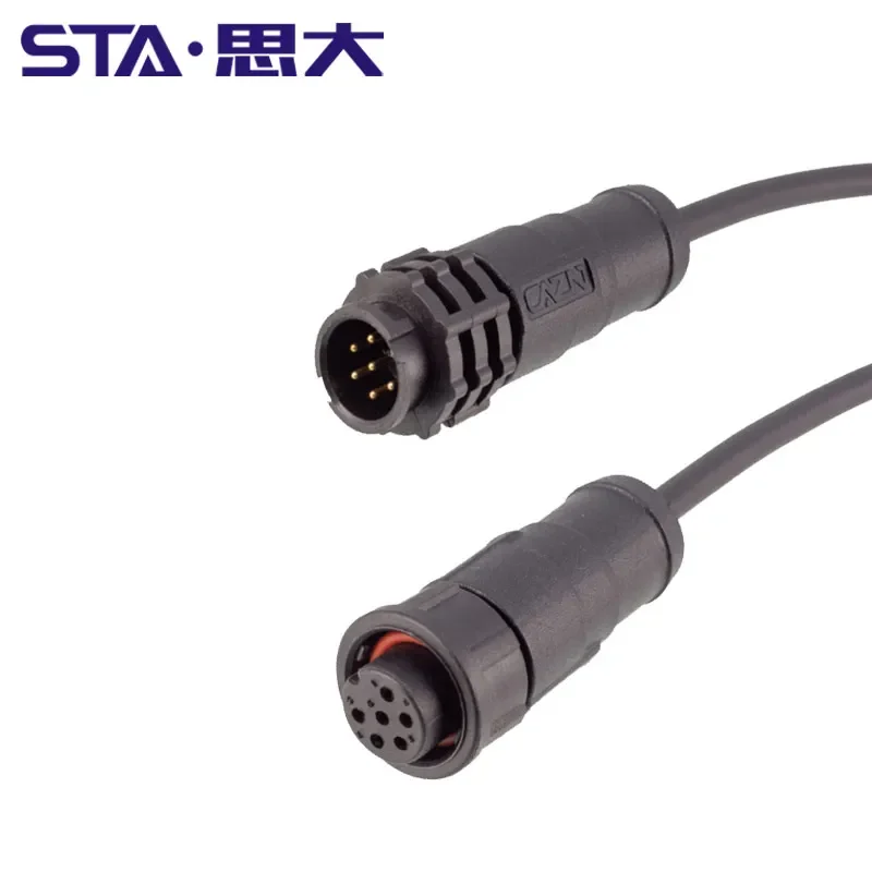 E10 series low price IP67 waterproof 18awg cable multi-pin male rear panel mount 20awg connector 22awg female plug