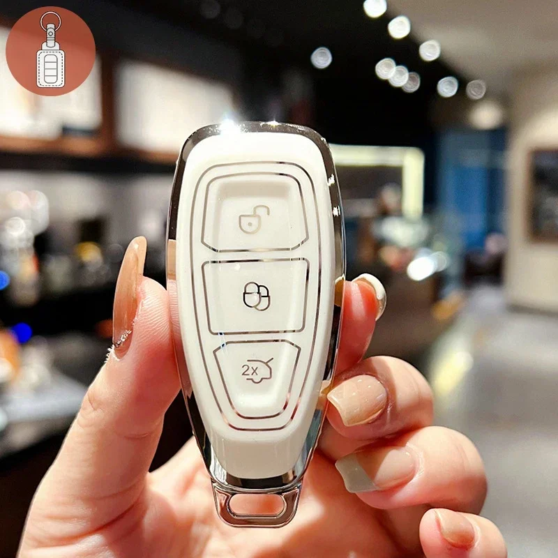 

TPU Car Key Case Remote Fobs Cover Keychain Auto Accessories For Ford Fiesta Focus Mondeo B-Max Grand C-Max S-Max Kuga Ecosport