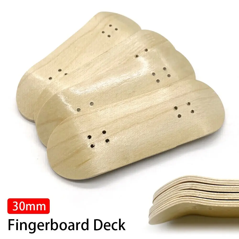 Mini Maple Fingerboard Deck, Peças de madeira Finger Skateboard, 5 Camadas, 30mm, Acessório Fingerboard, Novo, 1Pc