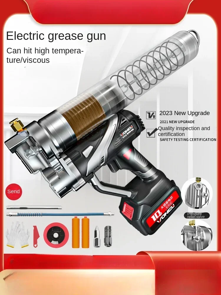 Lithium-ion Battery Electric Grease Gun - Automatic High Pressure Butter Dispenser