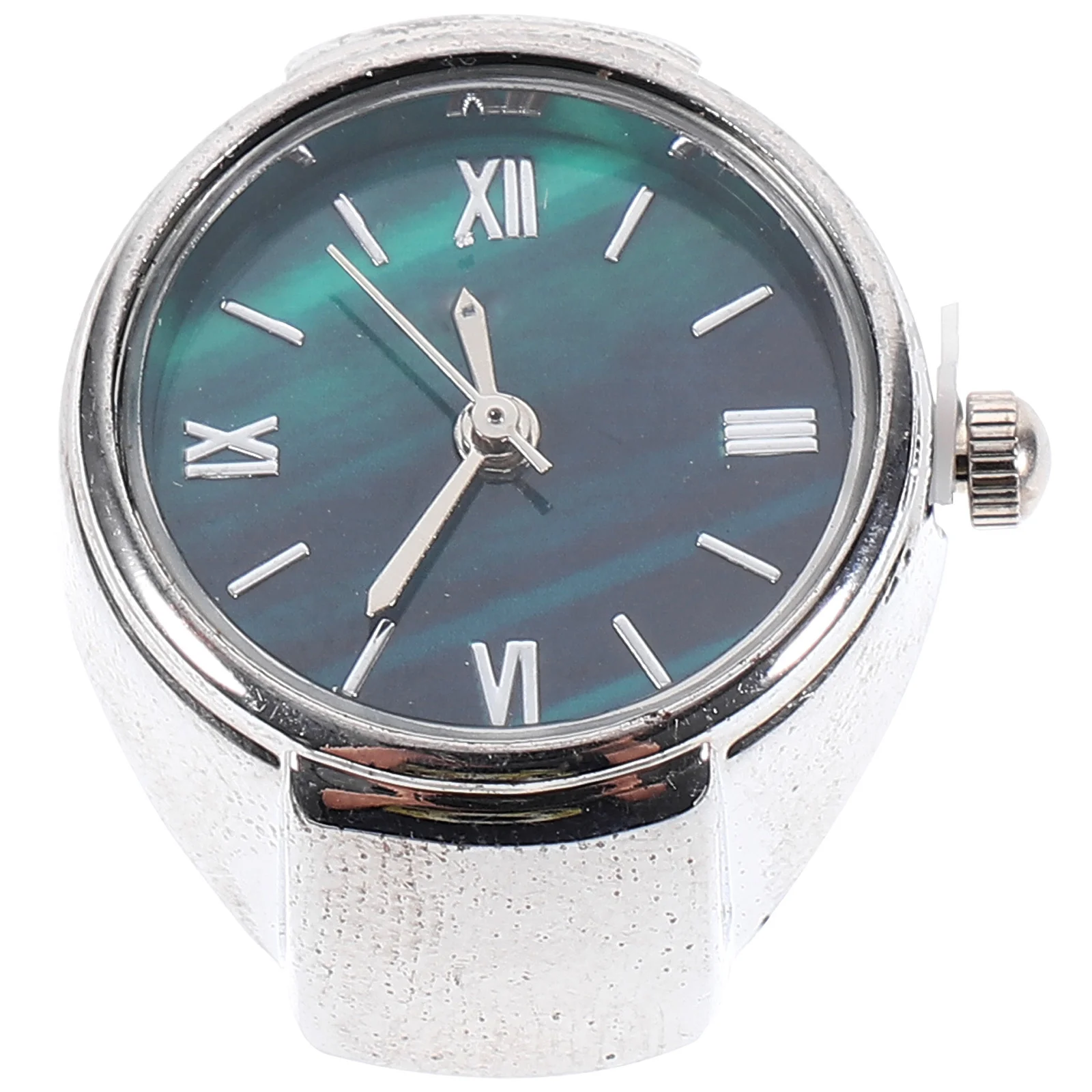 Мини-зеленые часы на палец с римскими цифрами, легкий дизайн из цинкового сплава, практичные часы для женщин и мужчин, вечеринка по случаю дня рождения