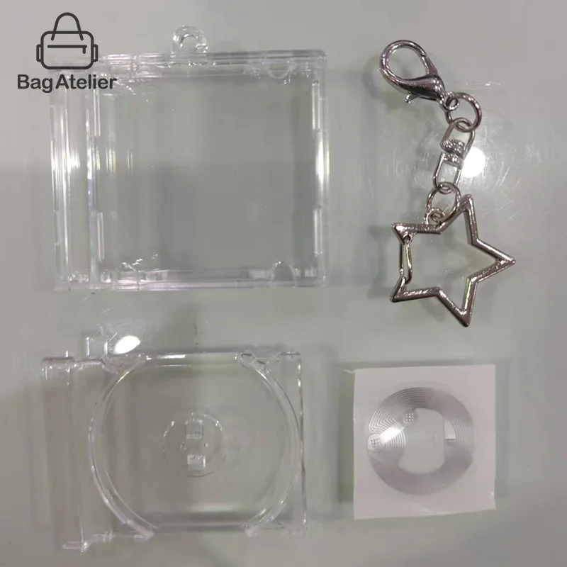 1 Piece Mini NFC Function CD Disc Case Bag Charm Keychain Peripheral Memorial Album Idol Keychain DIY Backpack Accessories