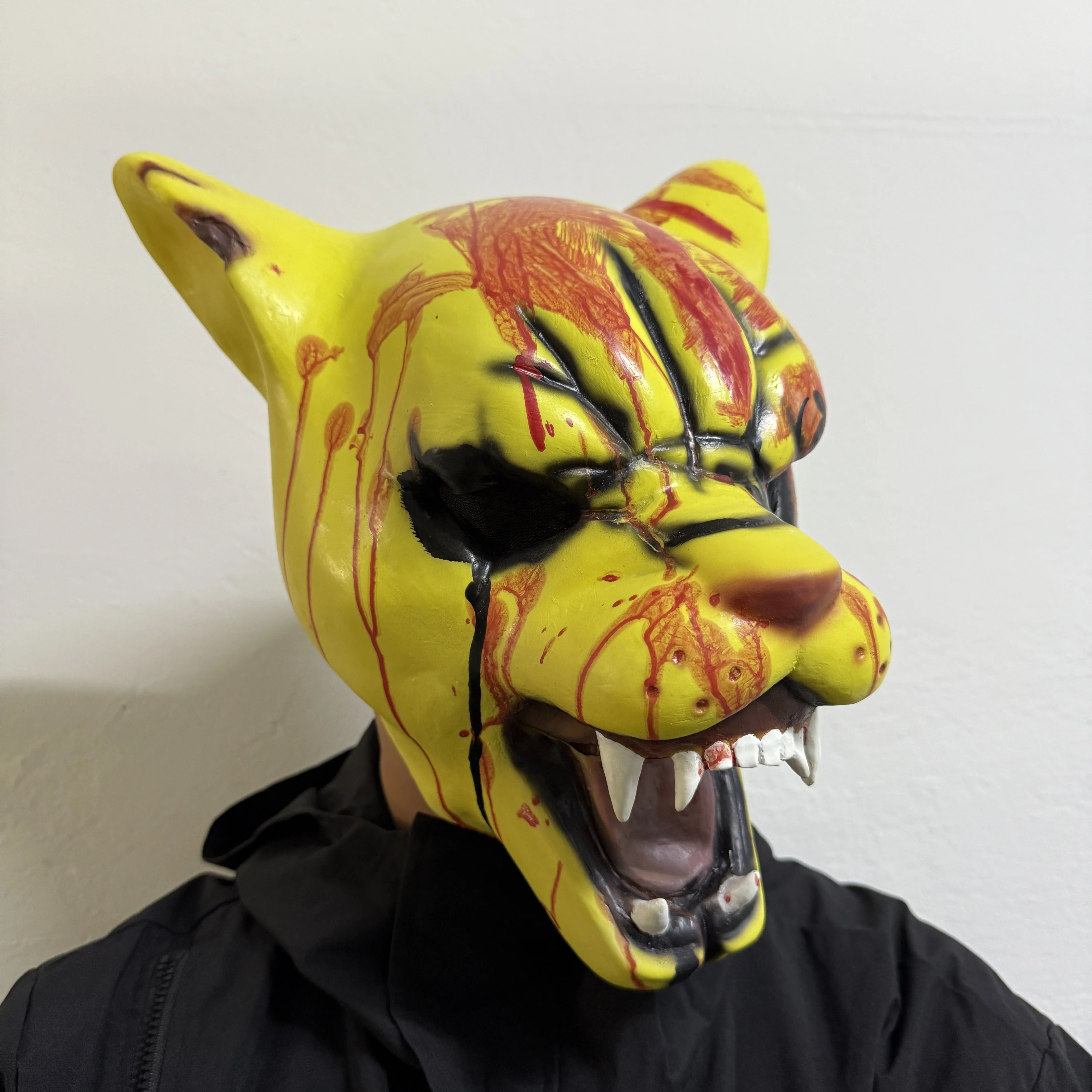 Erschreckendes Biest Miami Tony Mask Bloody Tiger Style Erschreckende Latexmaske | Halloween Party Rollenspiel Kostüm Requisiten, geeignet – Detail 4