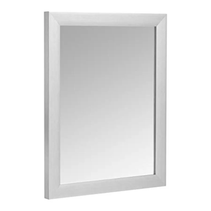 

Rectangular Wall Mount Mirror 16 x 20 with Standard Trim Nickel Finish - Ideal for Entryway Bathroom and Bedroom Decor - Enhanc