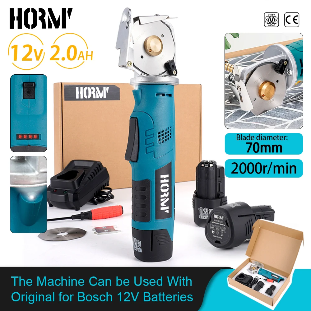 Tijeras eléctricas inalámbricas de 12V, cuchillo de corte, herramienta de corte de tela, máquina cortadora eléctrica de costura de cuero y tela para batería Bosch