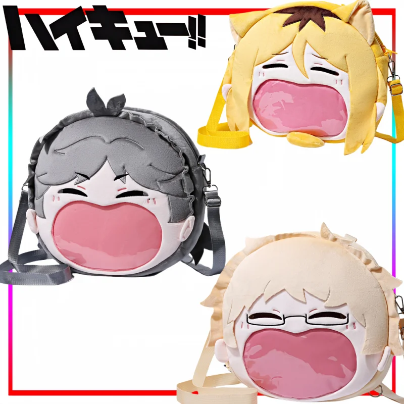 ¡¡Nuevo Haikyuu!! Mochila de boca grande de felpa dibujos animados Kozume Kenma Itabag productos de Anime colaboración regalo de vacaciones desplazamientos