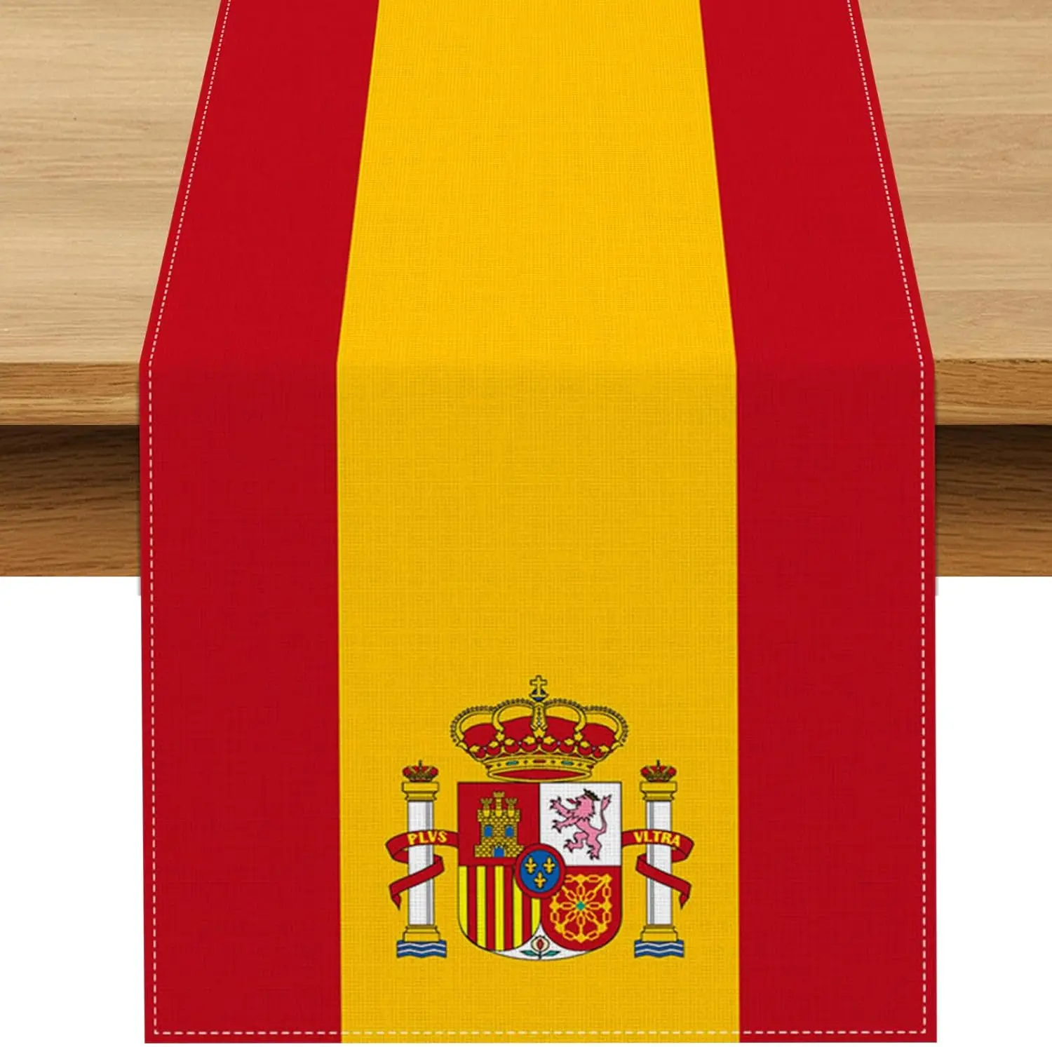 Spain Flag Linen Table Runner Spanish Fiesta Birthday Party Decor Reusable Kitchen Dining Table Runner Soccer Day Party Decor