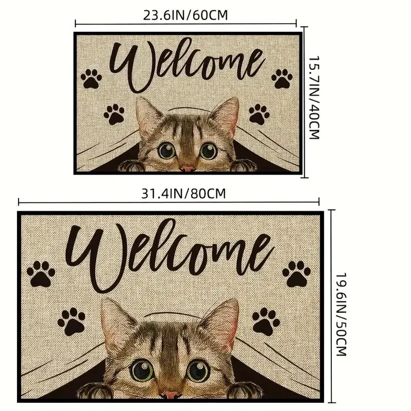 Super Absorbent Bath Mat Four Cats Living Room Rugs Entrance Doormat Home Balcony Decor Prayer Rug Non-slip Kitchen Door Mats Su