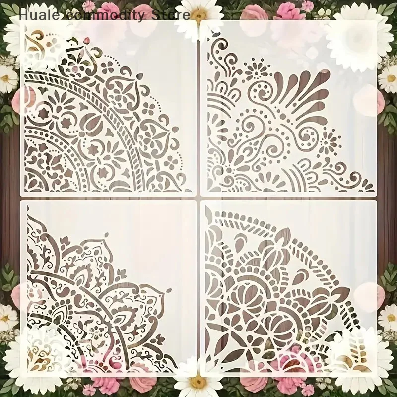 【HG】Large Mandala Stencils Reusable PET Painting Templates For Wall, Floor, Furniture, Fabric, Canvas, Wooden Decor Home Decor