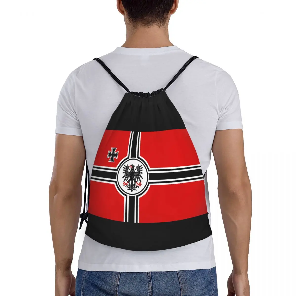 Sacos de cordão dobráveis para homens e mulheres, saco de esportes, bandeira alemã, DK, Reich, bandeira alemã, orgulhoso, mochilas de compras