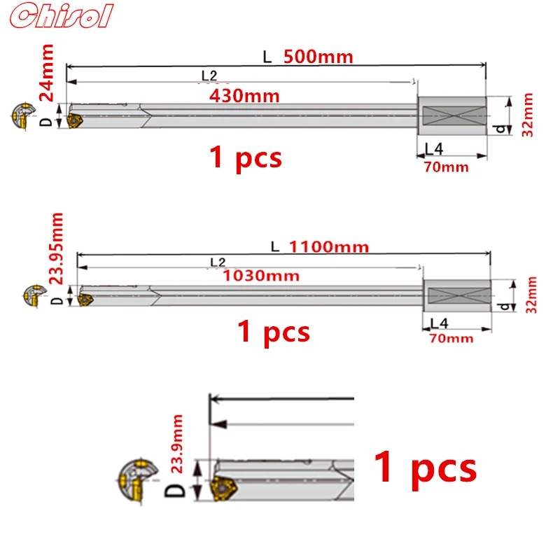 Customize Carbide Machine-clamped Gun Drill Bit  Indexable Inserts Deep Hole Machine Drilling Tools