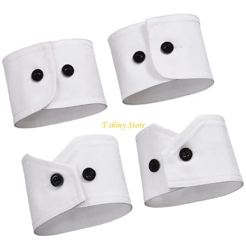 N58F Fashion Detachable Shirt Collar Wrist Cuffs Professional Workplace Essential 2pc