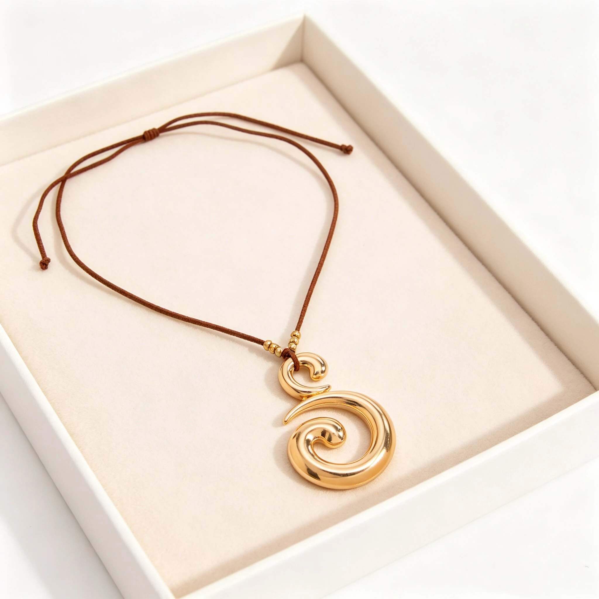 Vintage Metal Spiral Vortex Pendant Necklace For Women Punk Black Leather Rope Sweater Chain Y2K Aesthetic Jewelry Accessories