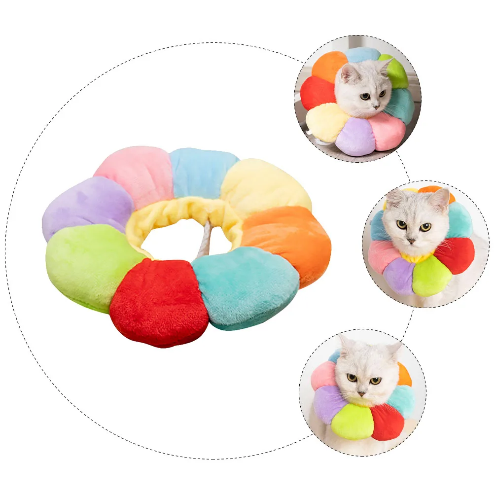 

Puppy Collars Pet Licking Head Cover Elizabethan Recovery Cone Sunflower Surgery