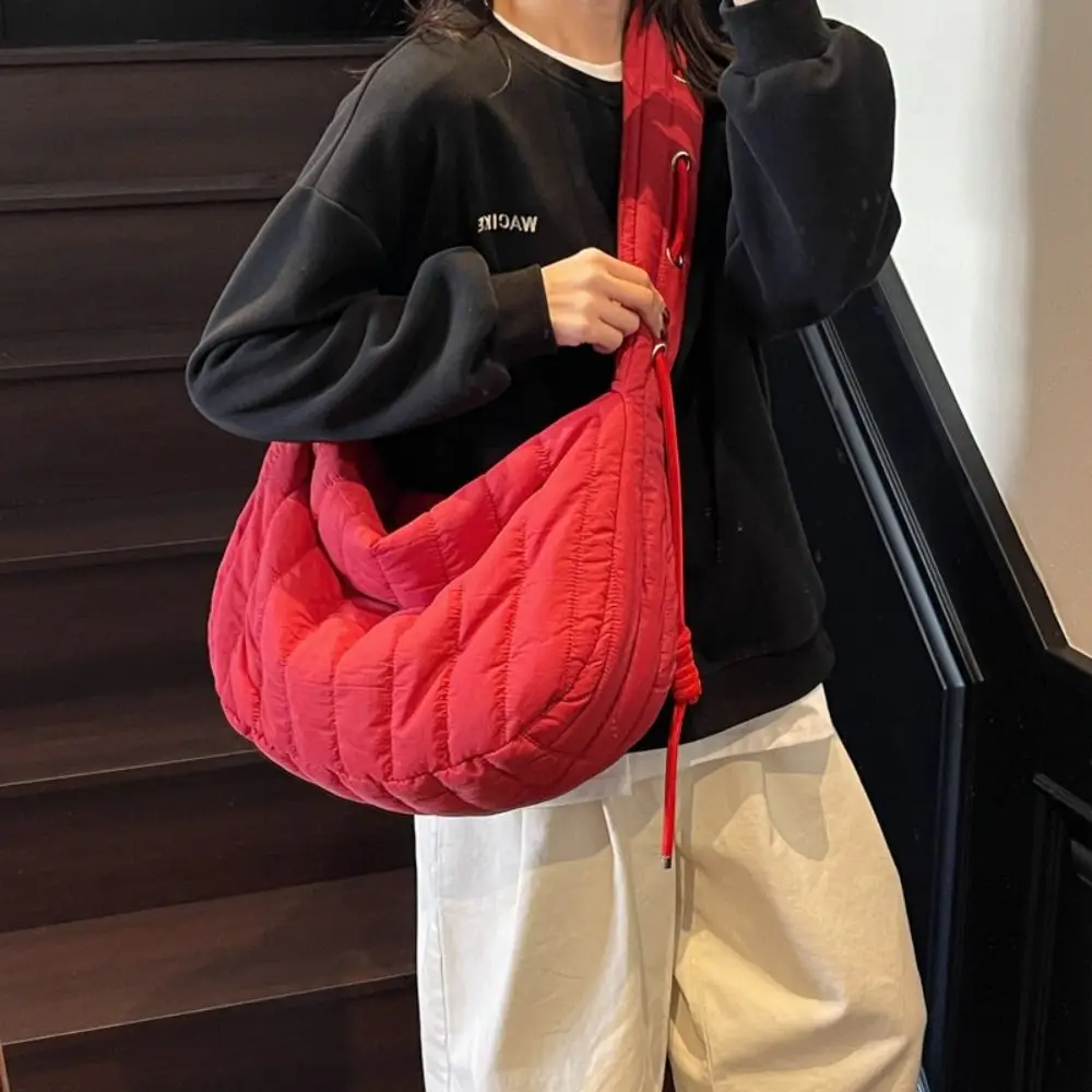 

Однотонная сумка через плечо с подкладкой, универсальный дизайн, однотонная сумка-мессенджер со складками, модный стиль, уникальная повседневная сумка