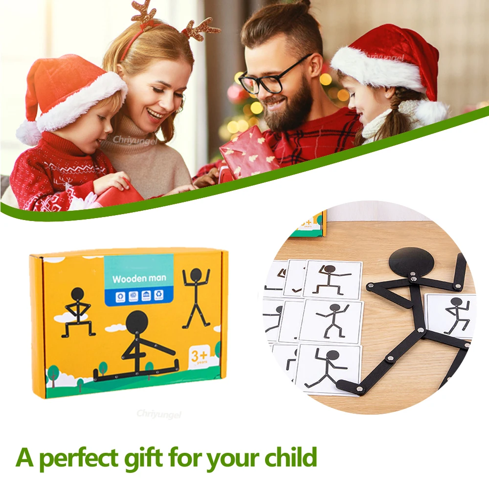 Montessori Pose-Matching Stick Figure Game – detail image 12