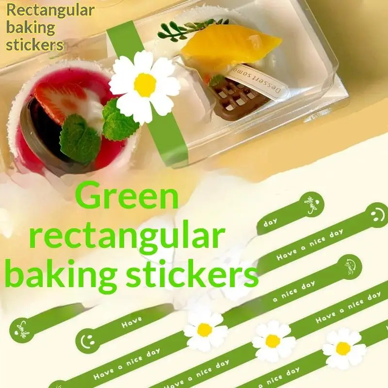 New 50pcs Long Gift Sealing Stickers Self-Adhesive Packaging Sealing Sticker For Cake Baking Decoration Sticker
