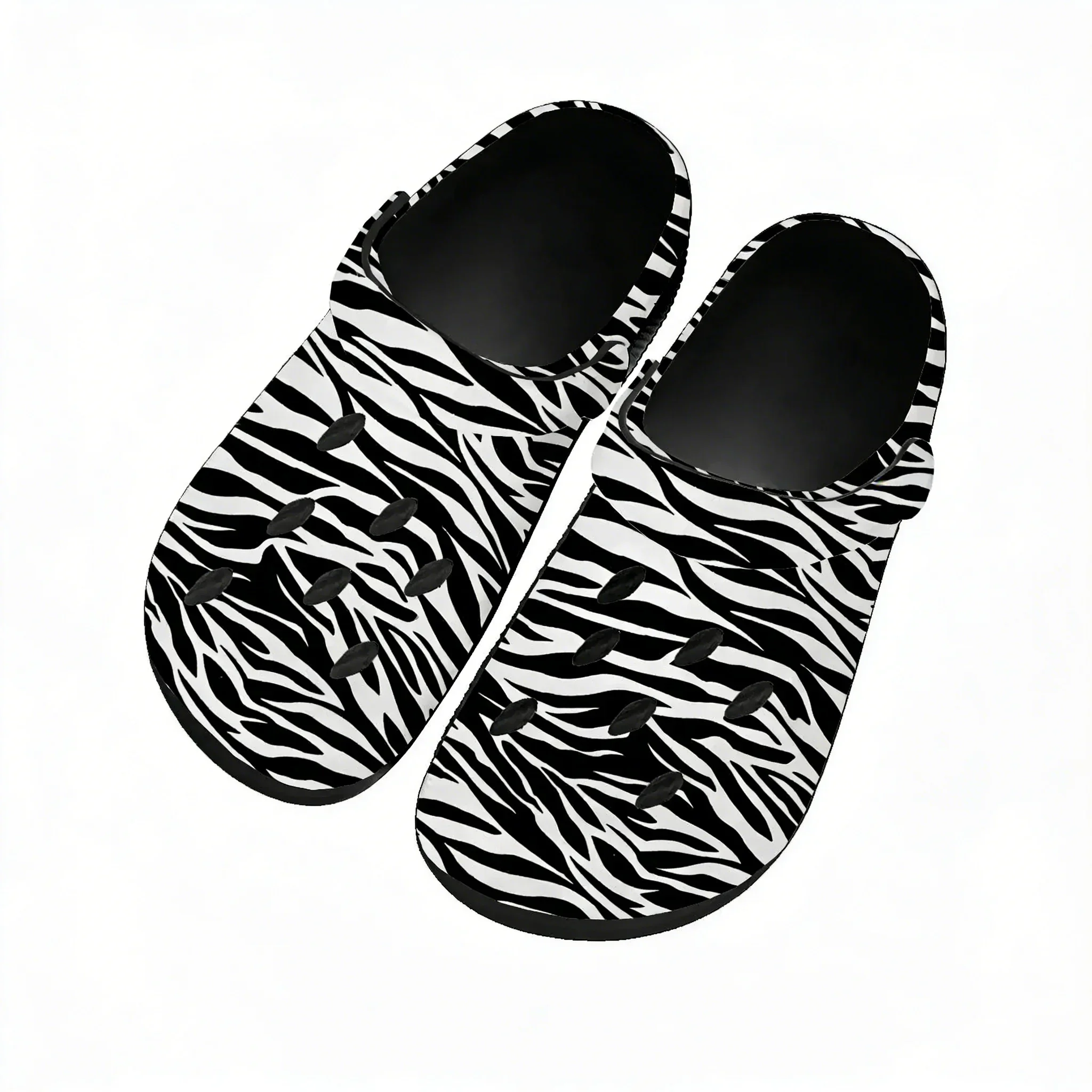 Zebra Print Water Shoes Mens Womens Comfortable Fashion Home Garden Clogs Customizd Sandals Beach Breathable Hole Slippers