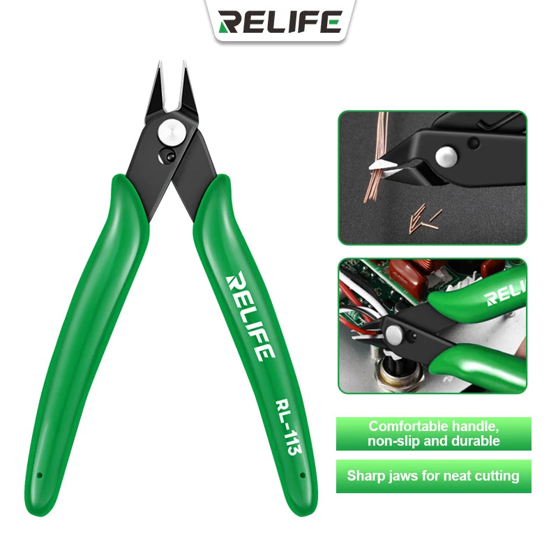 RELIFE RL-113 Precision Diagonal Cutting Pliers Cable Wire Cutter Electronic Repair Hand Tools