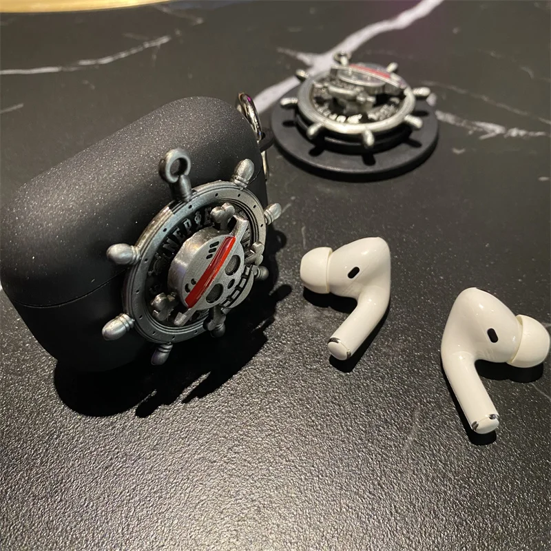 Чехол для наушников с поворотным рулем для Airpods 1, 2, 3, Pro2, Bluetooth-гарнитура O-One P-Pieces L-Luffy Cover Funda