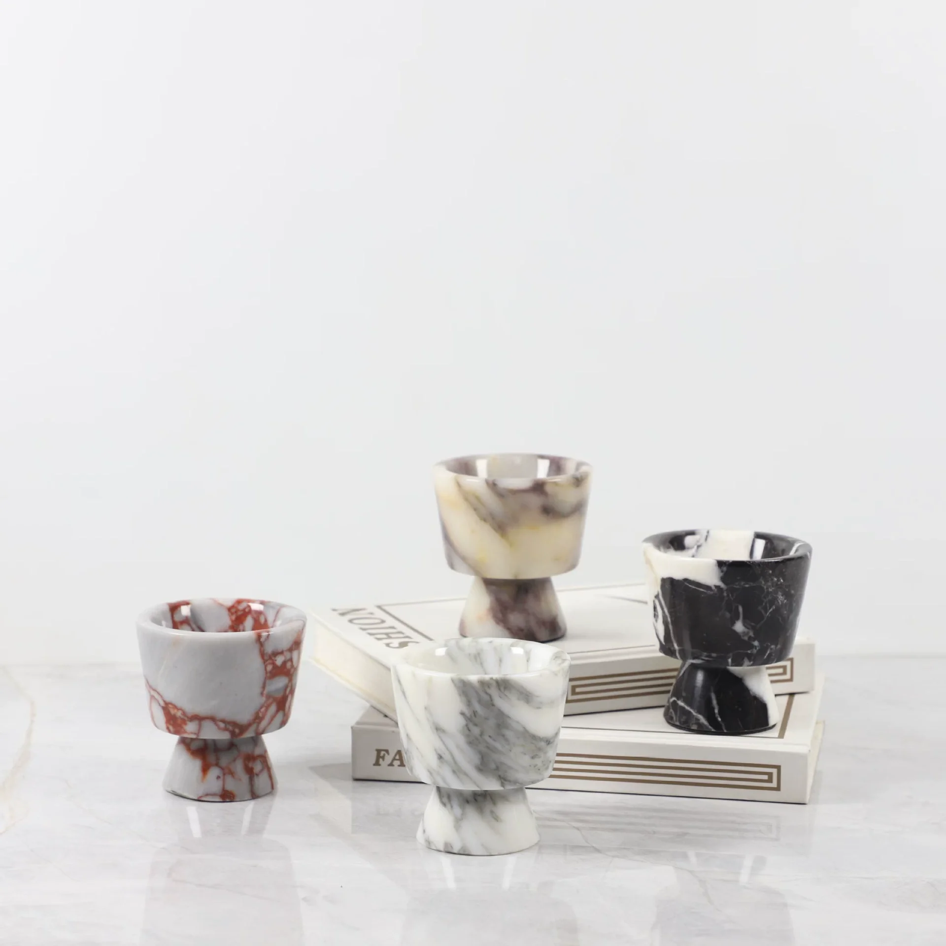 

Каменная чашка-диффузор аромата - современный минималистичный декор, мраморный держатель ручной работы для прихожей/гостиной/спальни, виллы, плоская