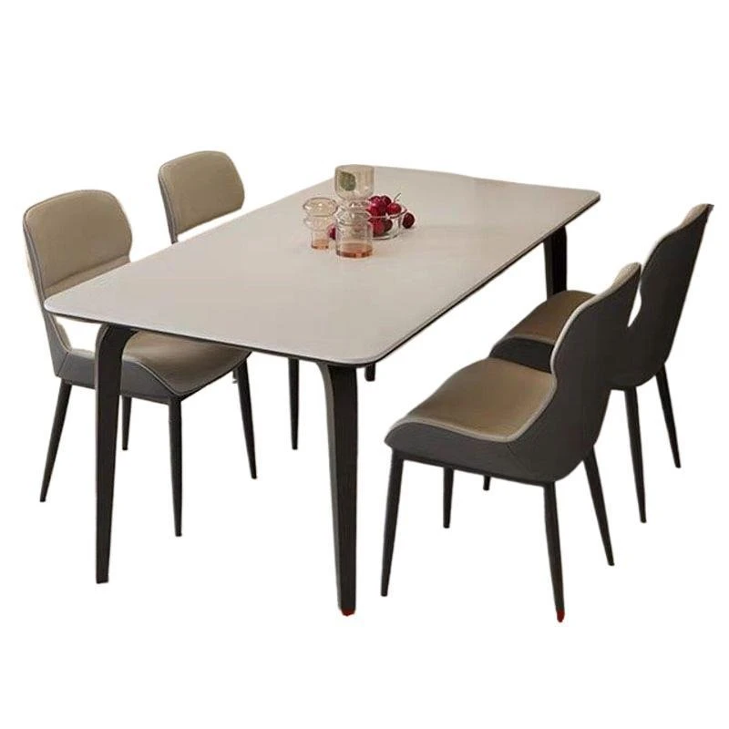 

Full support rock slab dining table and chair combination new household small apartment rectangular modern simplicity