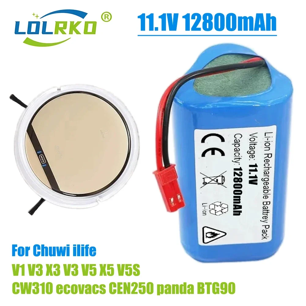 

New 11.1 V 2800mAh/6800mAh/12800mAh For Ecovacs Llife V1 X3 V3 V5 X5 CW310 CEN250 Robotic Vacuum Battery