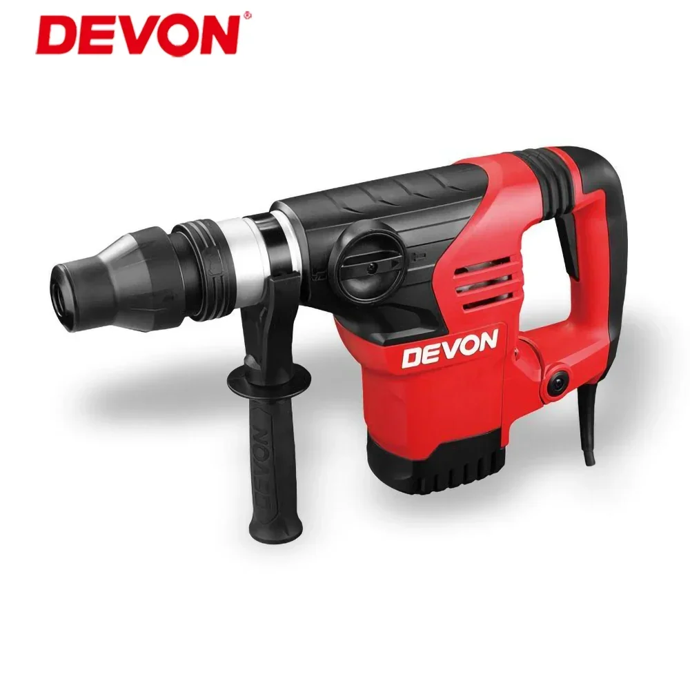 DEVON AC 220V Heavy Duty Rotary Hammer 1108-40 Impact 10J 380rpm 2900ipm SDS MAX 6.35Kg Hammer Drill Chisel Adjustment