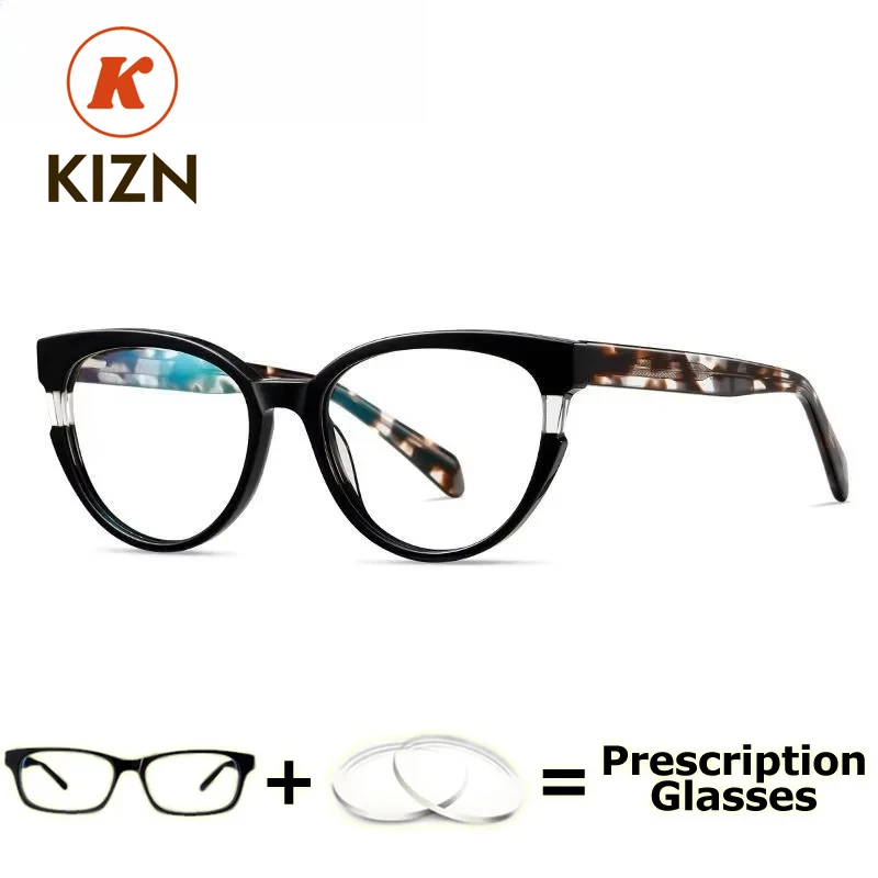 

KIZN очки для чтения по рецепту модные женские близорукость рецепт прозрачные линзы кошачий глаз бифокальные мультифокальные прогрессивные дизайнерские
