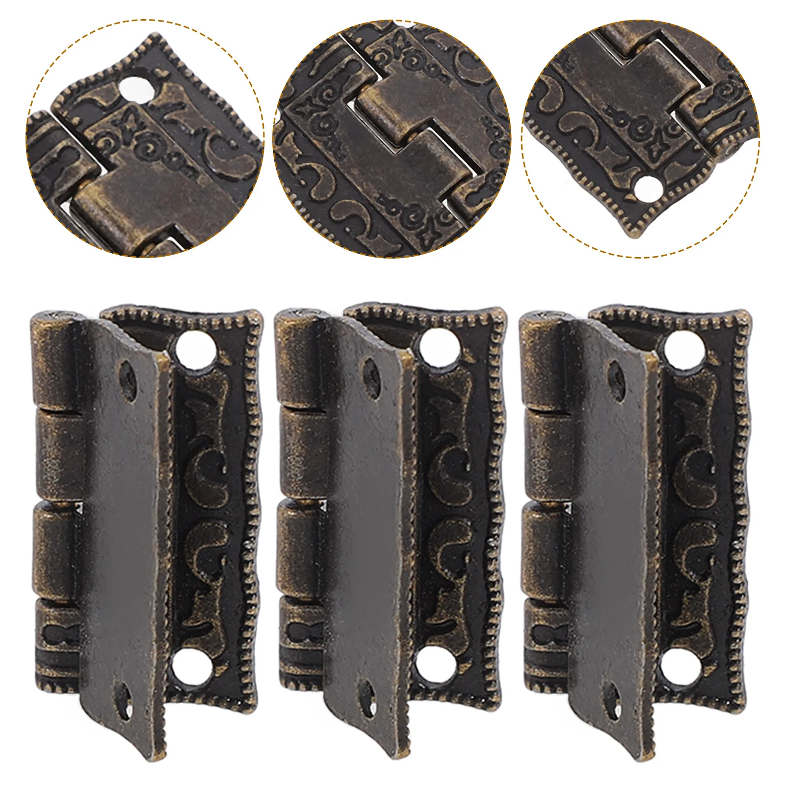 

10pcs Decorative Hinges Butt Folding Hinge For Wooden Box Gift Case Cabinet Hardware Vintage Door Drawer Furniture