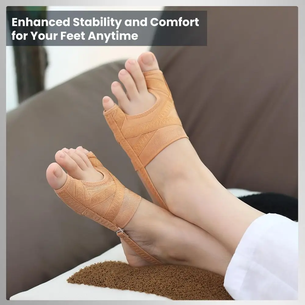 Breathable Toe Separators Progressive Correction Adjustable Strap Bunion Corrector 24/7 Wearable Non-Slip Split-Toe Socks