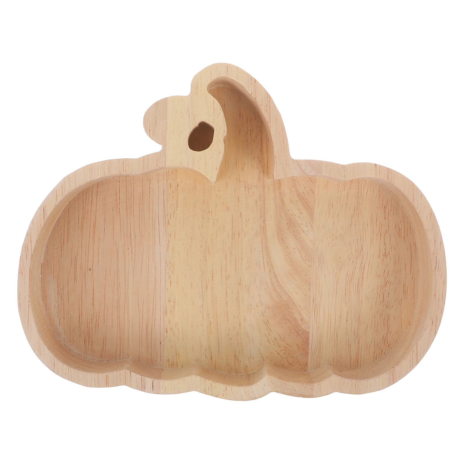 

1pcs Halloween Pumpkin Wood Serving Tray Snack Dessert Plate Party Food Organizer Desktop Storage Tray Cake Candy Container