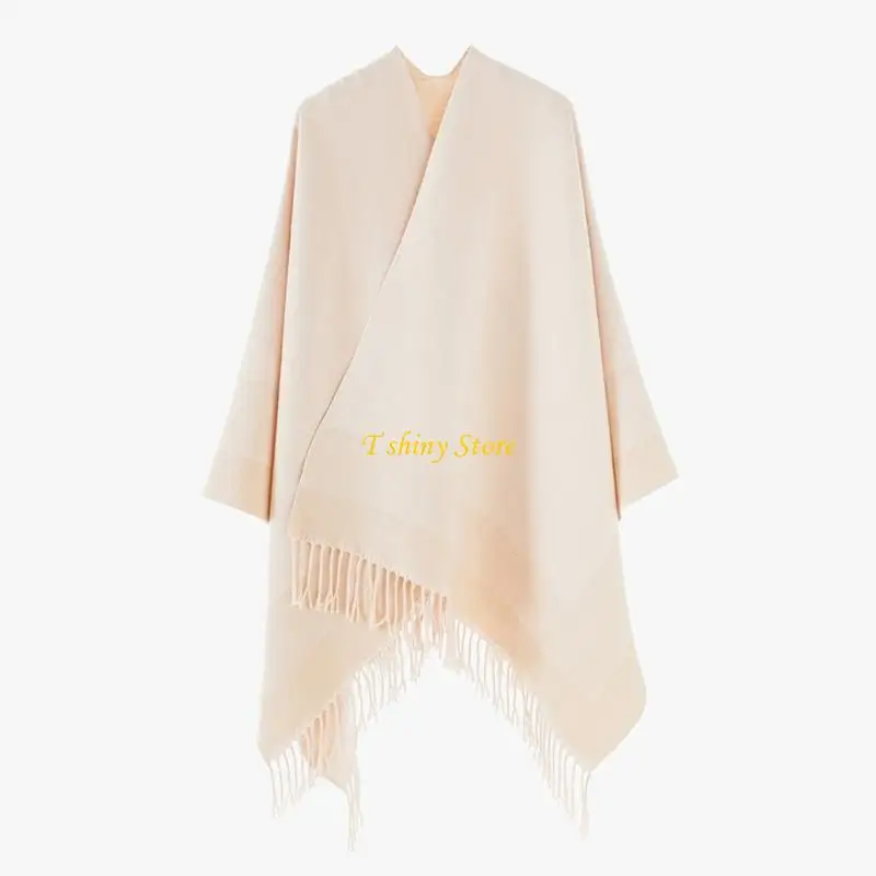 N58F Women's Shawl Open Front Shawl Capes Oversized Sweaters Fashion Shawls for Commuting Outdoor