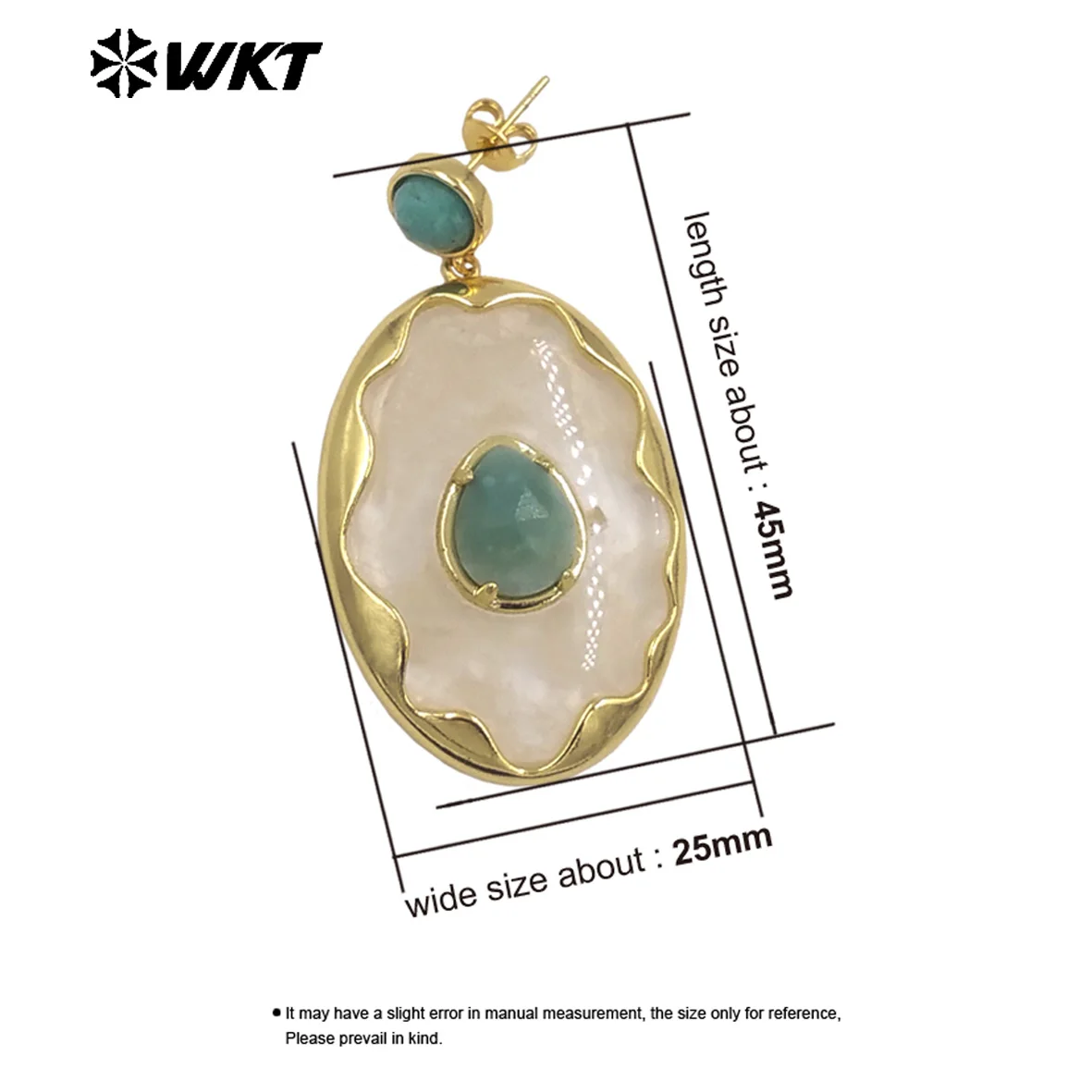 WT-E801 WKT Retro Classic 5Pairs Gemstone Niche-design Special Earring With 18k Real Gold Plated For Women Jewelry