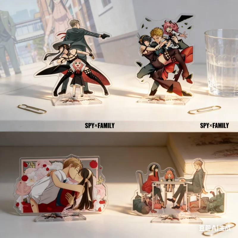 Figura modelo de Anime SPY × FAMILY Loid Forger/Yor Forger/Anya Forger, adornos de soporte acrílico para coleccionar regalos para fanáticos de Halloween, 15CM