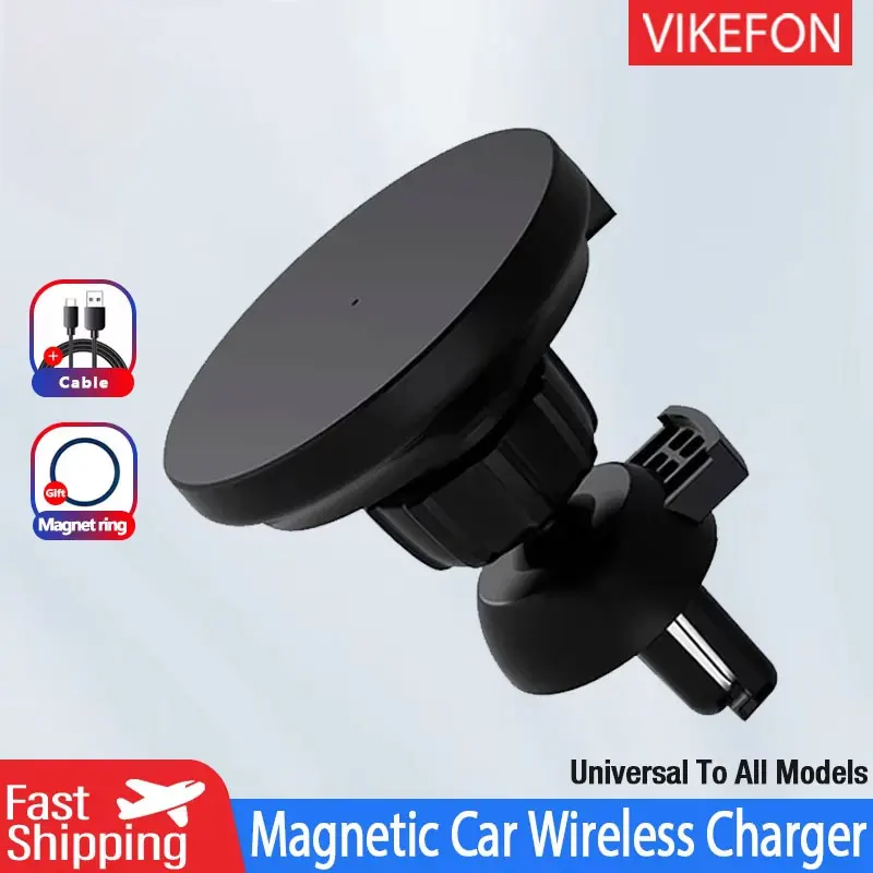 Magnetisches Auto-Wireless-Ladegerät Geeignet für iPhone 12 13 14 15 16 Pro Max Mini Lüftungsschlitz-Autohalterung Schnelles Aufladen im Auto
