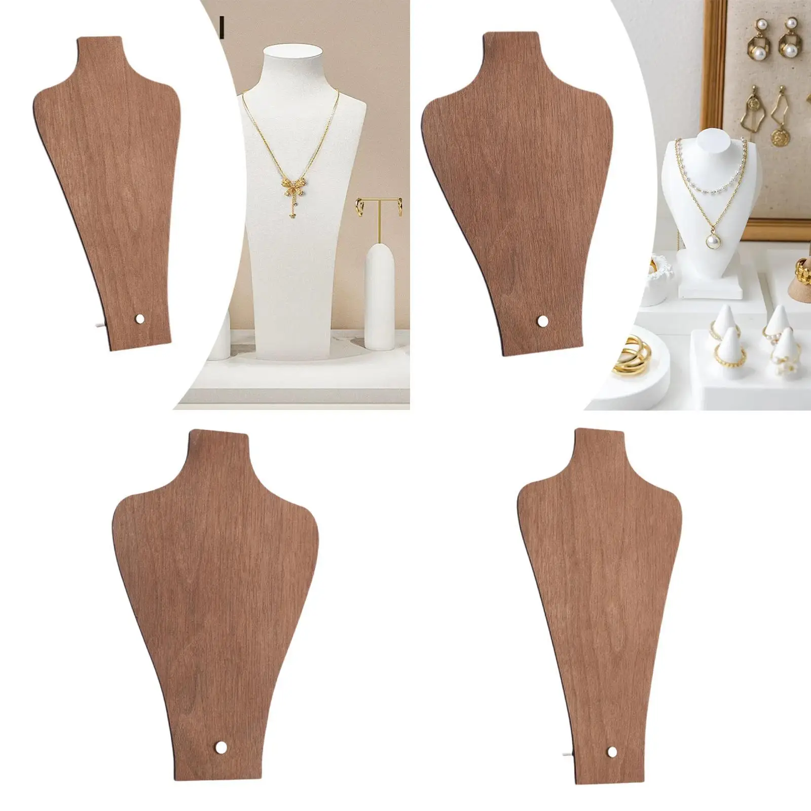 

Wooden Bust Necklace Display Stand Jewelry Organizer for Dresser Photography