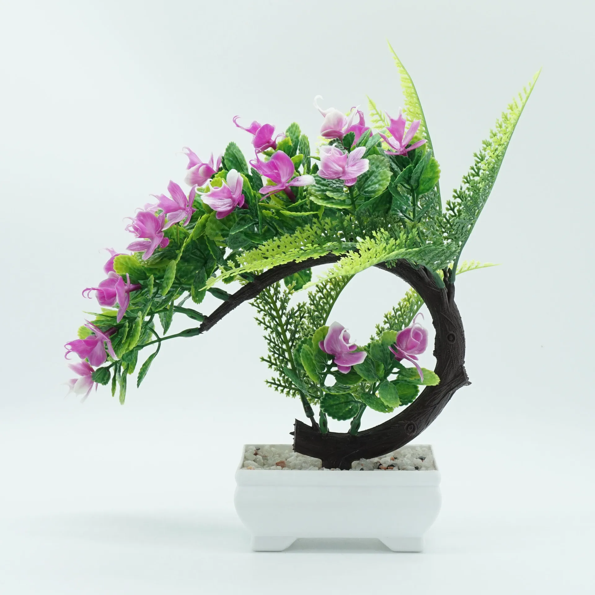23x26cm Realistic Butterfly Kiss Flower, Potted Plant, Plastic Greenery Flower Arrangement, Office Desk Decoration Item