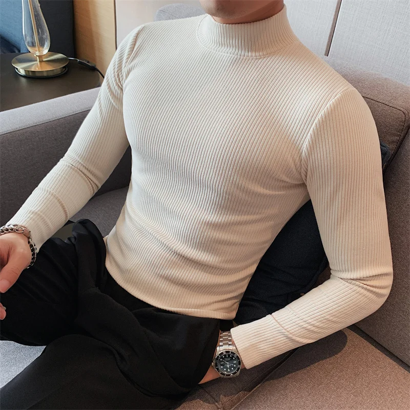 British Style Brand Clothing Men High Quality Long Sleeve T-Shirts/Men\'s Autumn Winter Keep Warm Leisure T-shirt Plus Size S-4XL