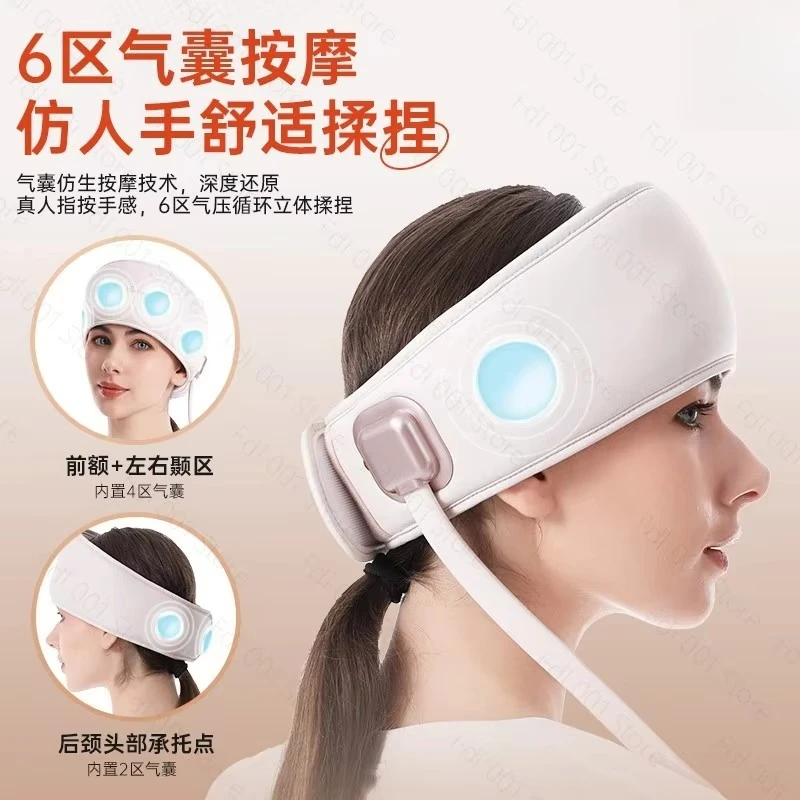 Air Pressure Head Massager with Heating Airbags Wireless Head Massage Device for Home Relaxation Use