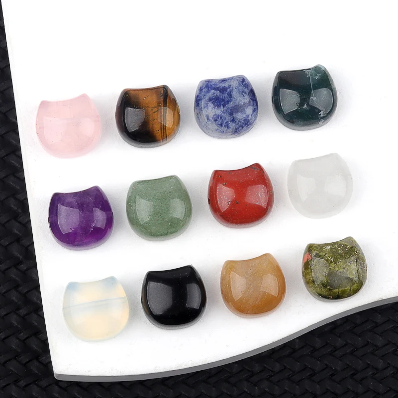 Natural Carving Cat Head Shape Beads 15x16mm Horizontal Hole Jasper Crystal Stone Beads for DIY Bracelet Decorative Accessories
