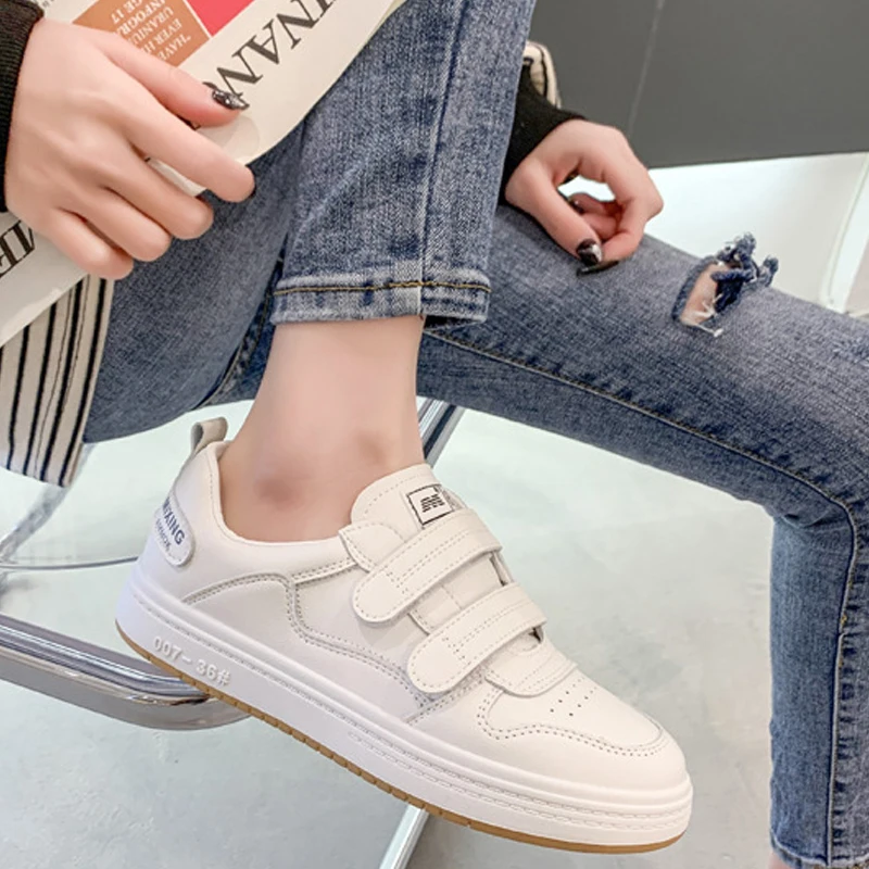 JOZHAMTA Size 35-40 Women Sneakers Real Leather Fashion Platform Shoes For Women White Lace-Up Pumps Low Heels Baskets Trainers