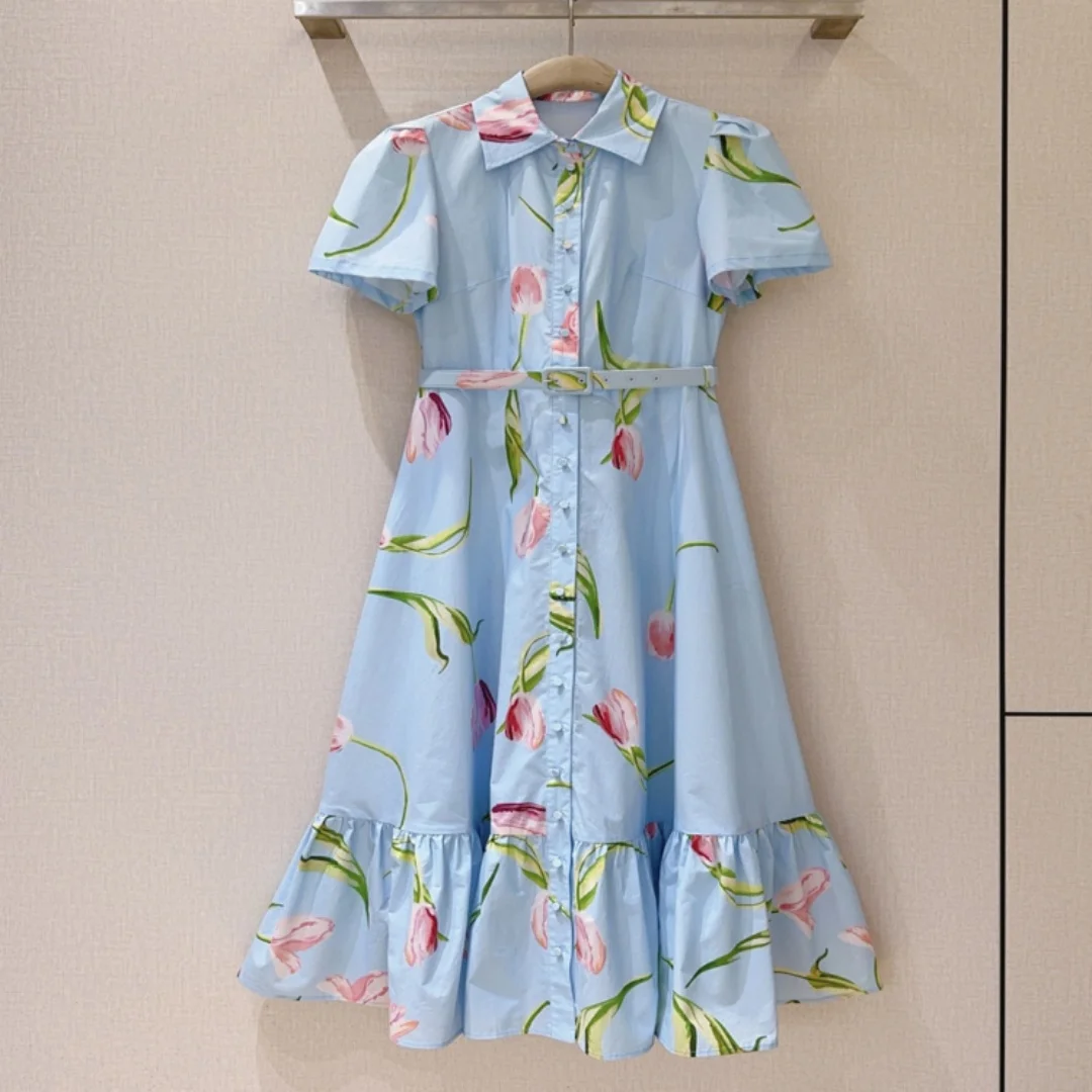 Women Casual Sundress Summer Fresh Elegant Slim Dress