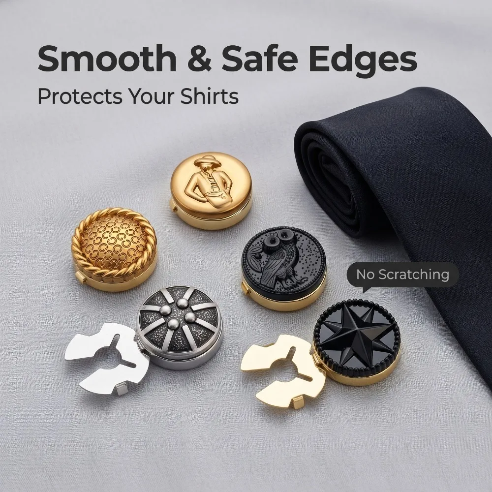 A Pair Minimalist Gentleman Turtle Button Covers No Sew Snap Cufflinks Decorative Clothing Accessories for Men Shirt