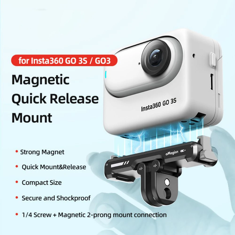 Suitable for Insta360 GO3/GO3S magnetic suction quick detachable cycling base bracket accessory adapter expansion