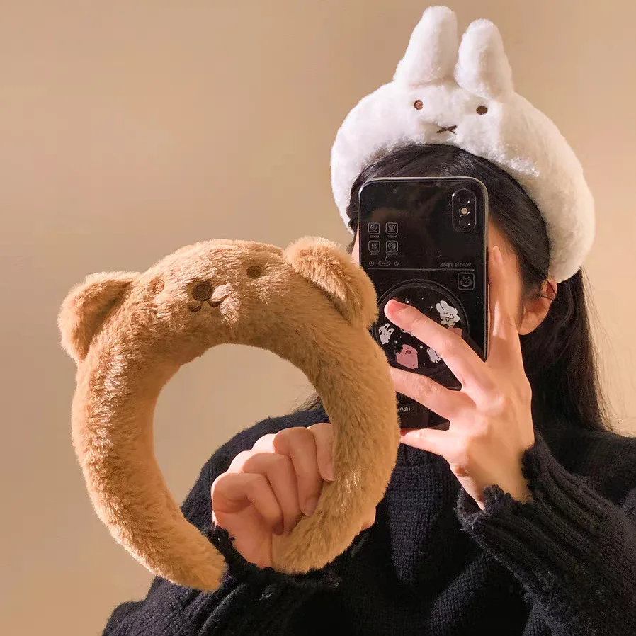 

Kawaii Miffy Cute Hairband Female Cartoon Face Wash Headband Boris Hair Clip Headband Decoration Gift Toy for Girl