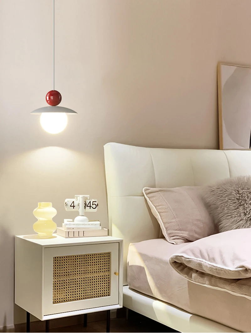 Nordic LED Pendant Light Cream Style Modern Hanging Lamp Indoor Lighting Room Decor Chandeliers For Living Room Bedside Bedroom