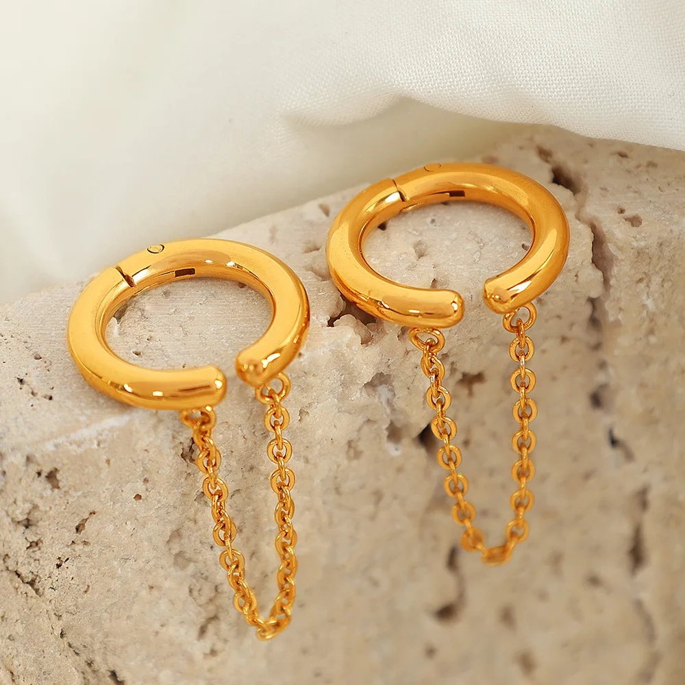 

Fashionable And Compact Non-Pierced Ear Clips For Women Titanium Steel Fashionable Ear Bone Clips Ladies' Jewelry Party Gifts